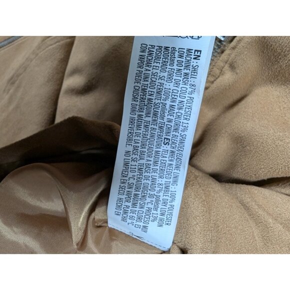 Forever 21 Faux Suede Motto Jacket Womens Size Medium Beige Notched Lapels - Picture 5 of 10